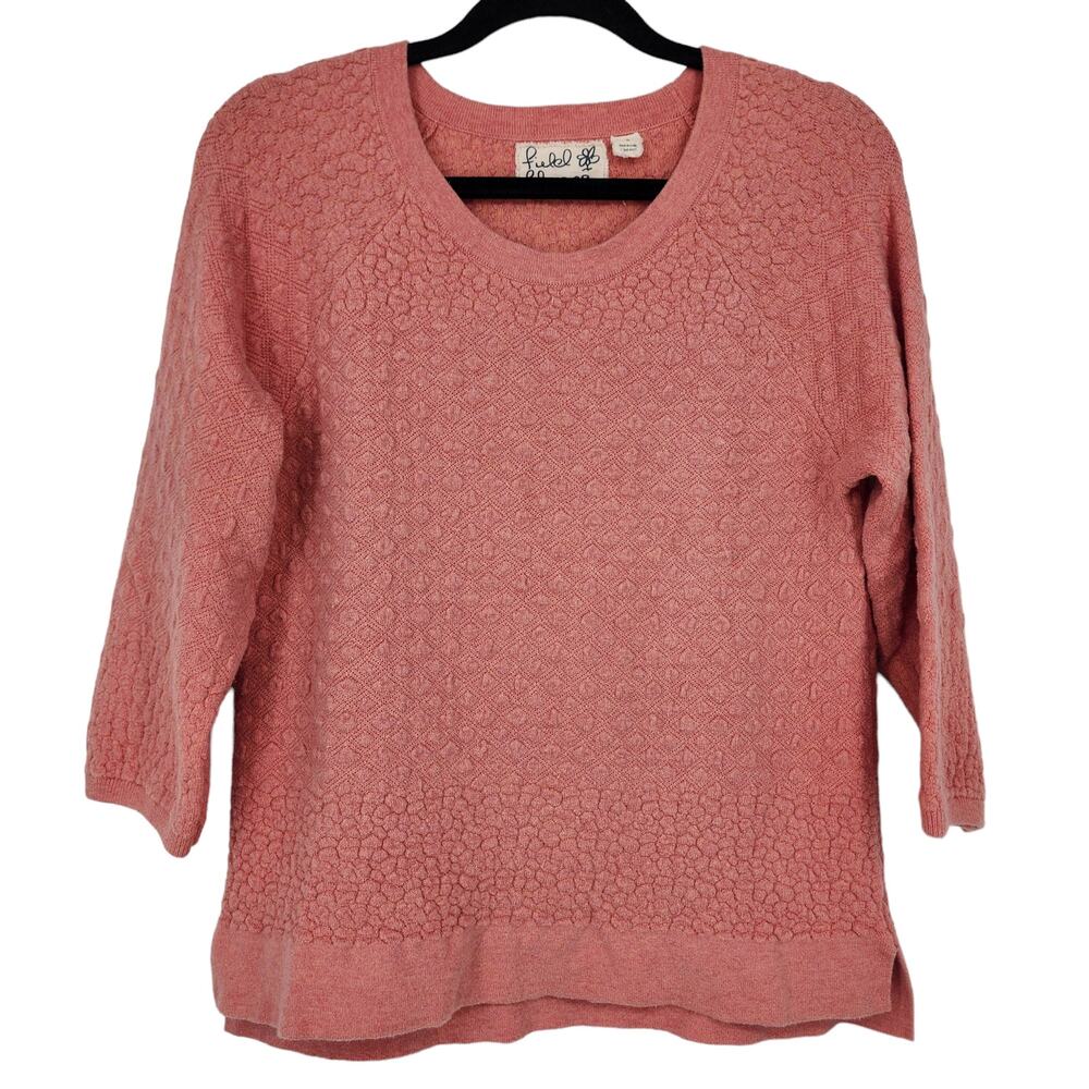 Anthropologie Textured Rose Pink Pullover Sweater